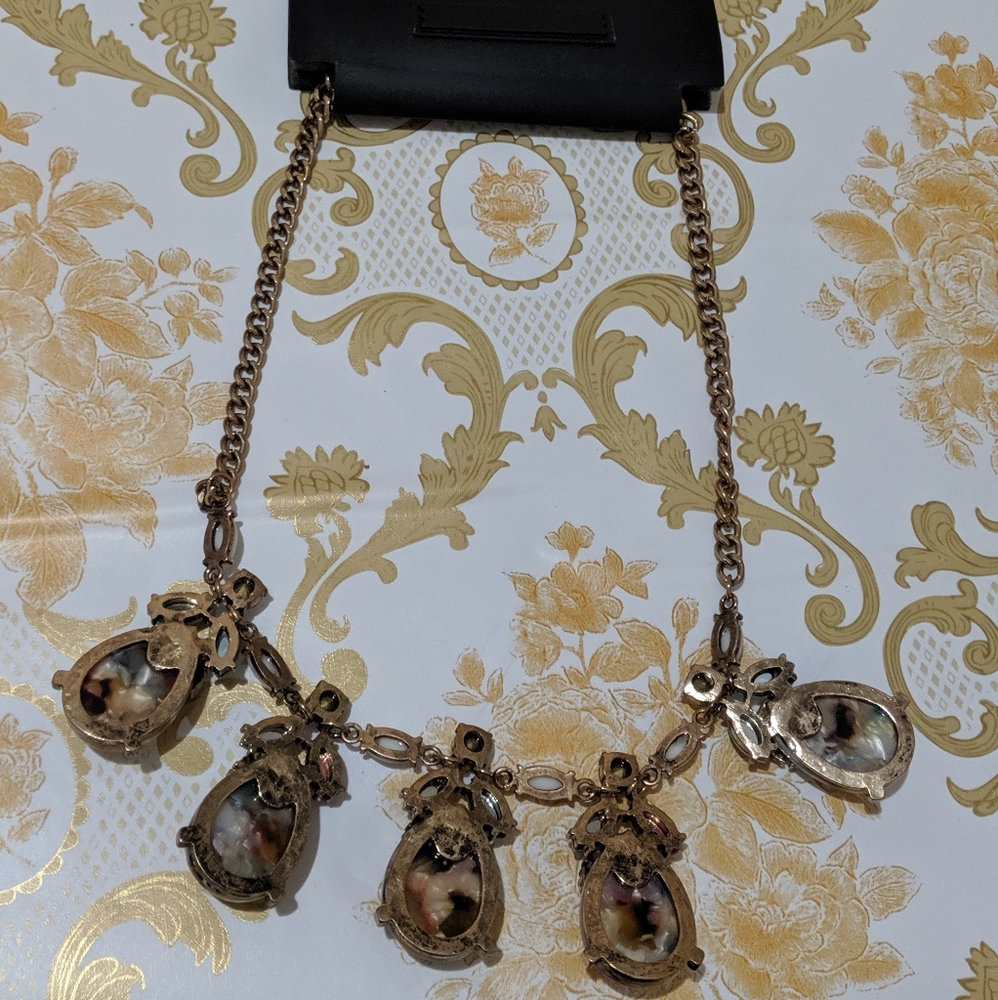 Multi Rainbow Stone fashion statement necklace
